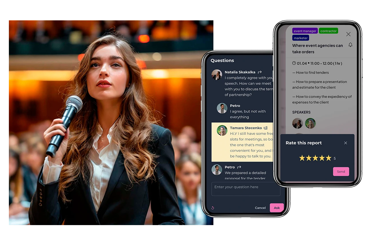 AppForEvent — Speaker ratings & Q&A